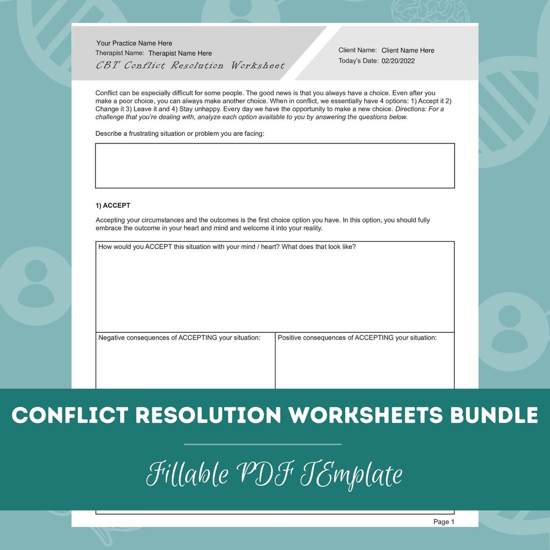 Wave Conflict Resolution Form.pdf Conflict Resolution Worksheets Bundle, 18 Fillable/printable PDF ...