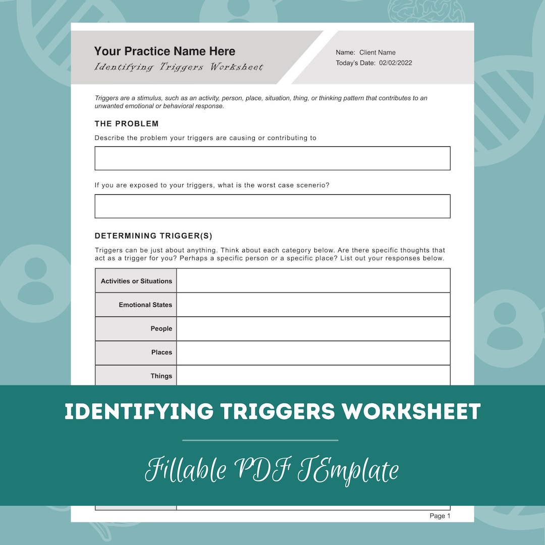 Trigger Trre Mapp Worksheet.pdf Identifying Triggers Worksheet Editable / Fillable PDF Template for ...