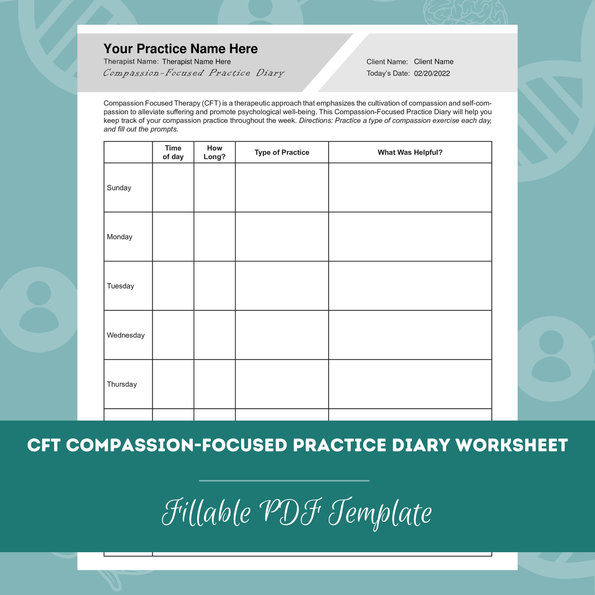 Compassion Focused Therapy Worksheets Bundle (Editable 56% OFF Compassion Focused Therapy Worksheets Bundle (Editable 56% OFF