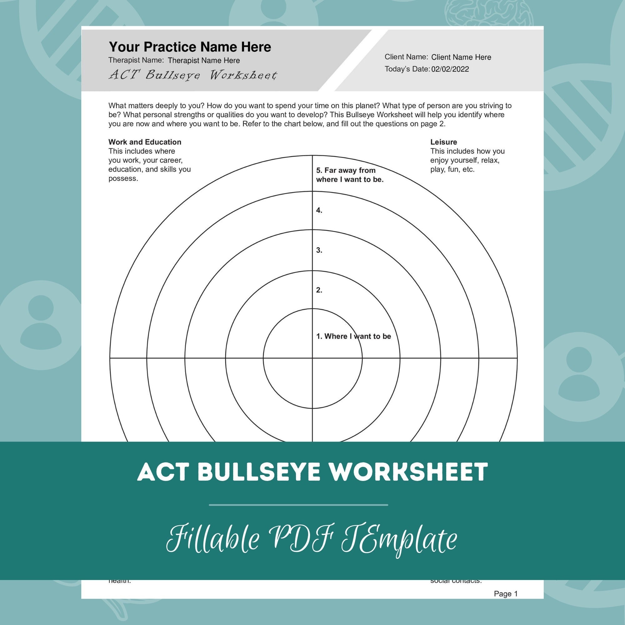 ACT Bullseye Worksheet Editable / Fillable PDF for - Etsy Israel act-bullseye-worksheet-editable-fillable-pdf-for-etsy-israel