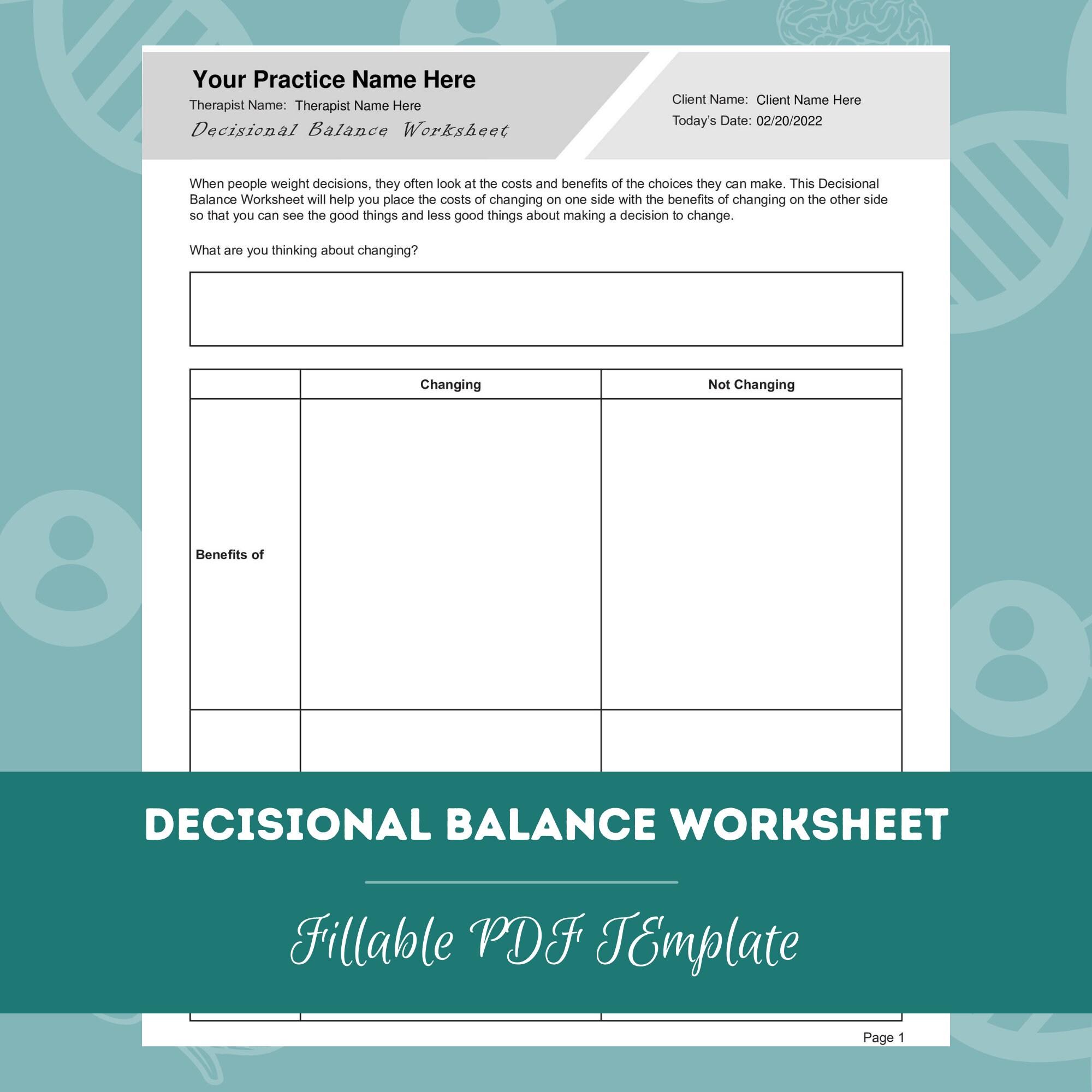 Motivational Interviewing Worksheets Bundle Editable / - Etsy