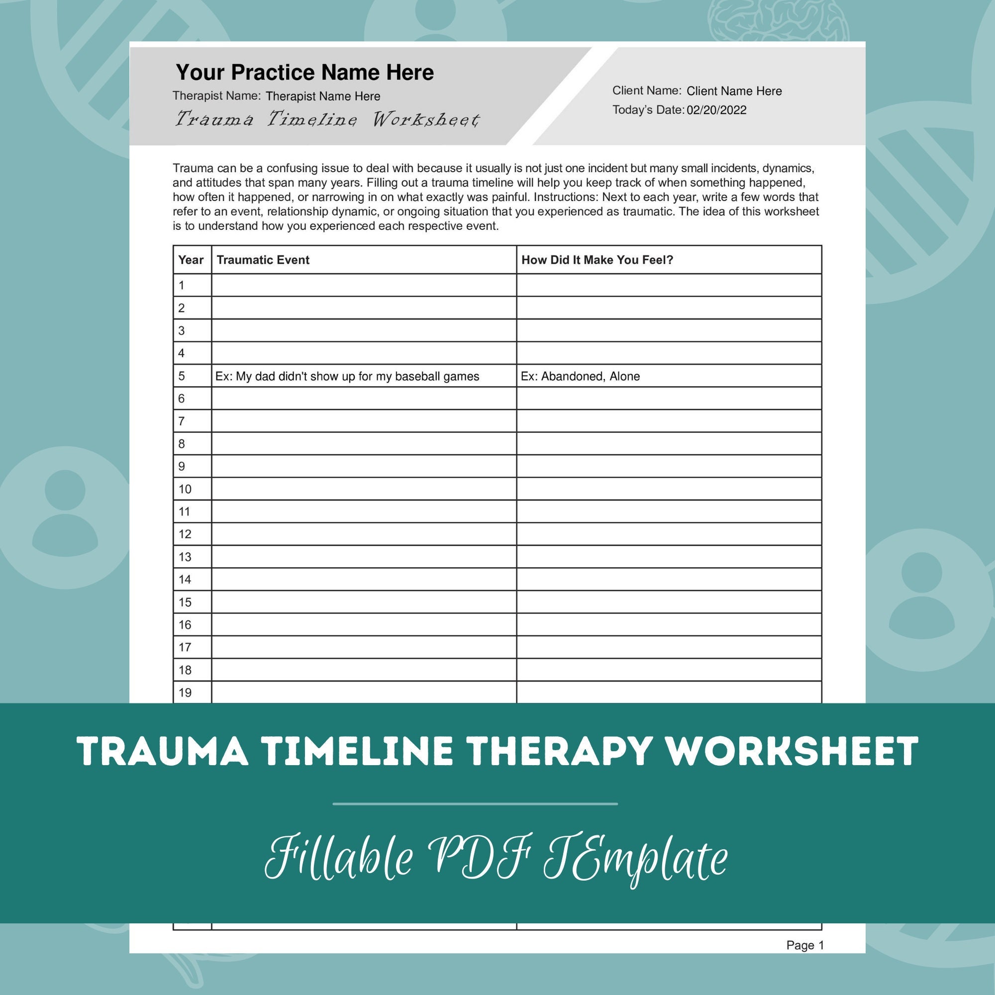 therapy homework for trauma