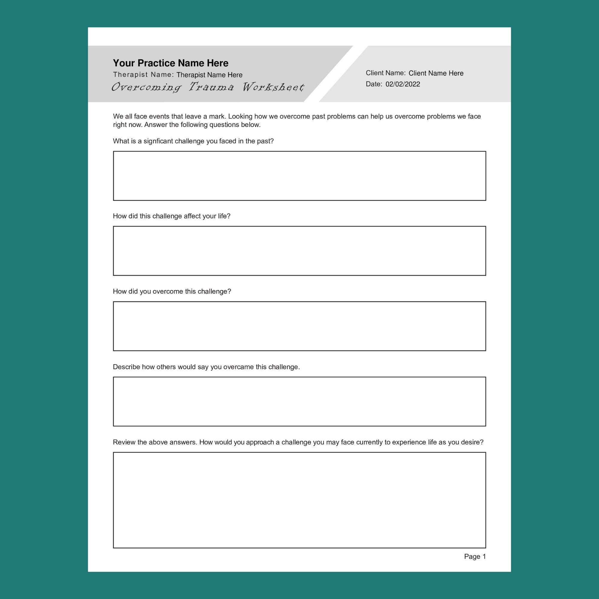 Narrative Therapy Worksheets Bundle Editable / Fillable / Printable PDF