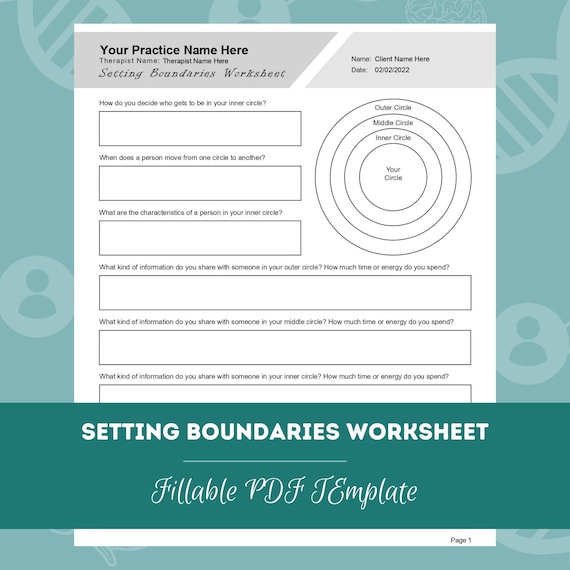 setting boundaries worksheets editable fillable etsy