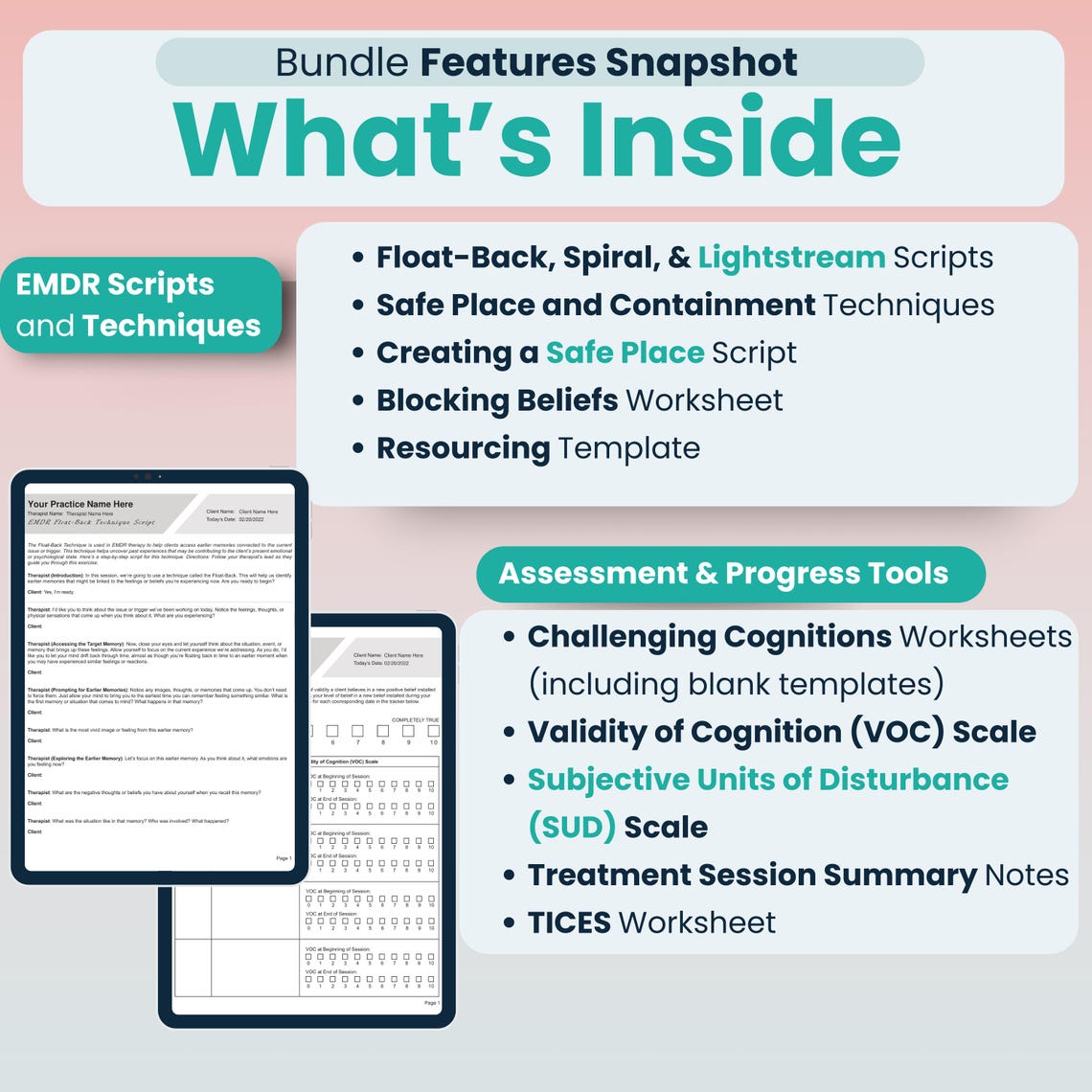 EMDR Worksheet Bundle, 25 Fillable, Printable Pdfs,eye Movement ...