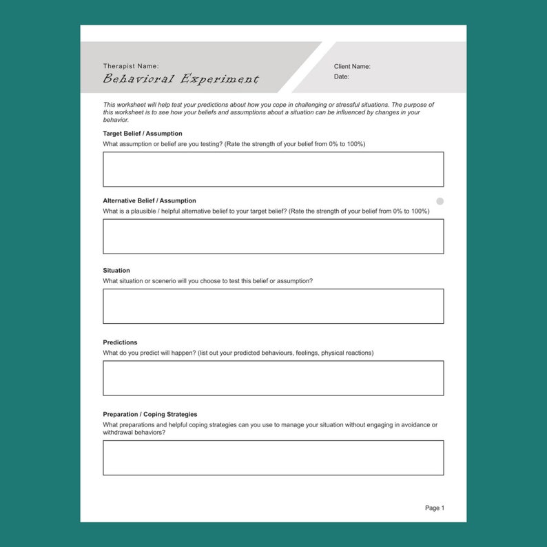 Exposure Therapy Worksheets Bundle Editable / Fillable / Printable PDF