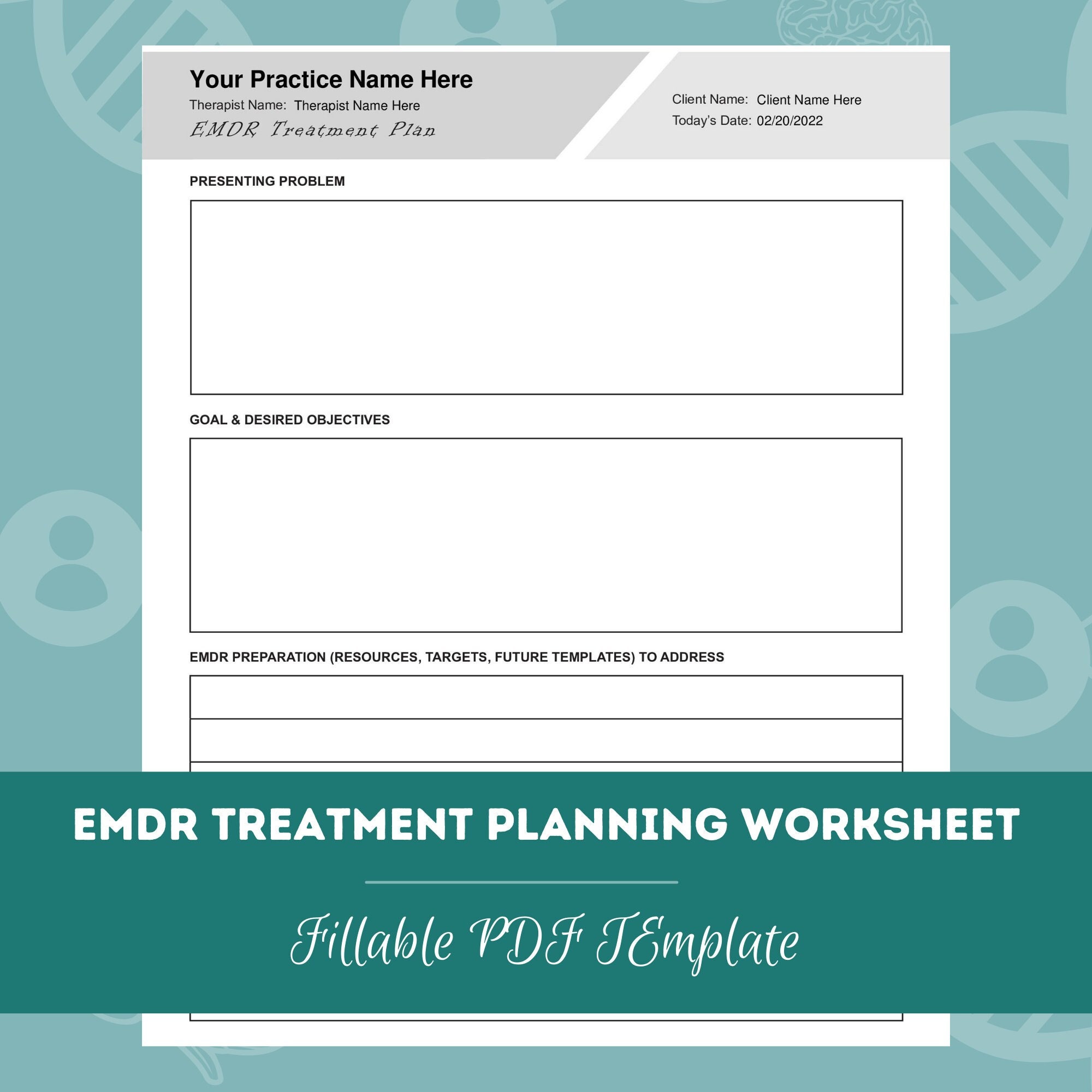 EMDR Treatment Planning Worksheet Editable / Fillable PDF - Etsy Norway