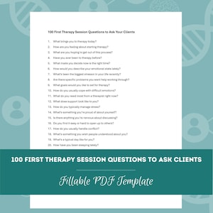 100 First Therapy Session Questions to Ask Clients (PDF Templates Bundle) | Journal Prompts, Counseling Prompts, Discussion Questions