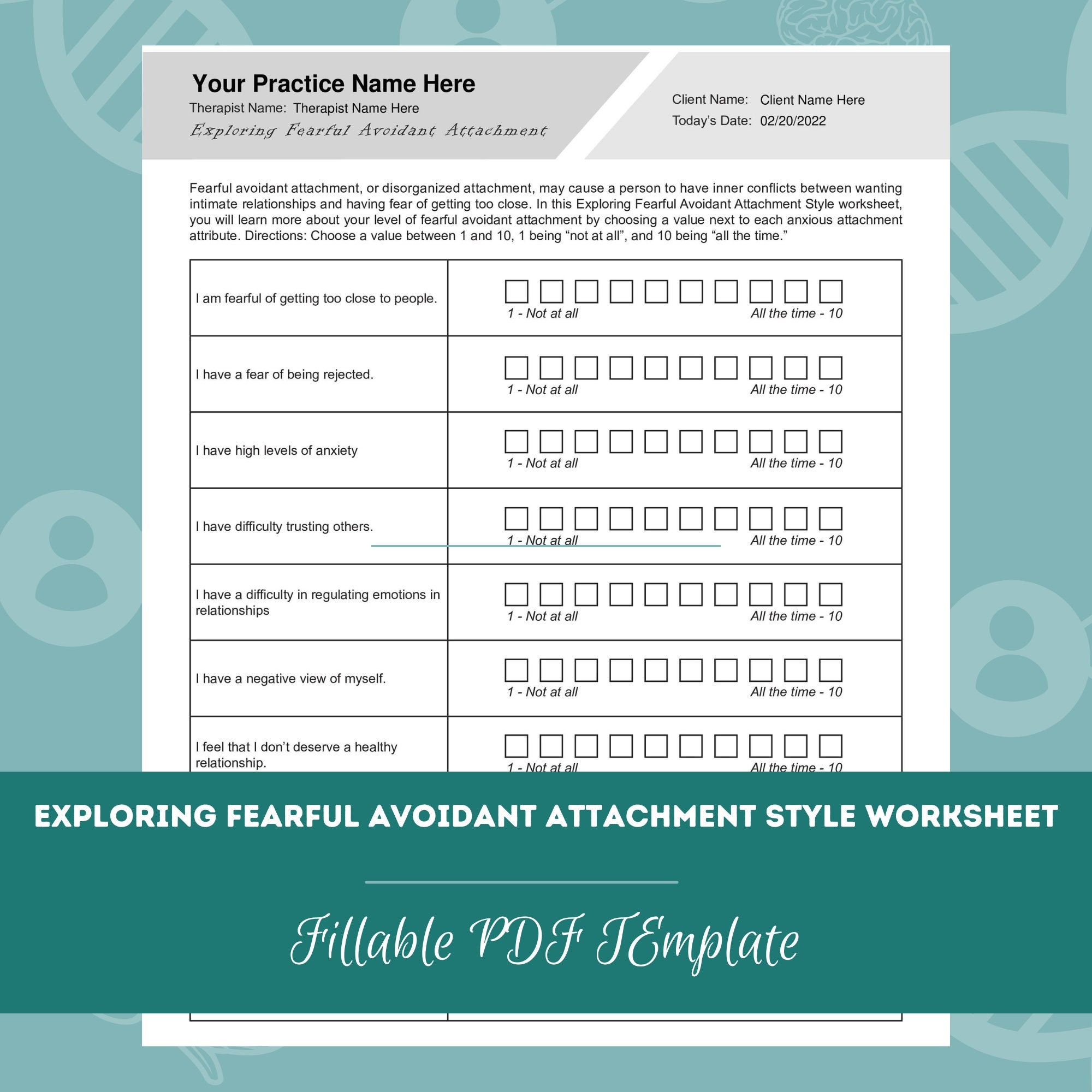 exploring-fearful-avoidant-attachment-style-worksheet-editable