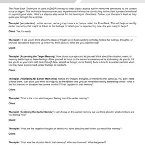 EMDR Float-back Technique Script Worksheet | Fillable PDF | Counselors ...