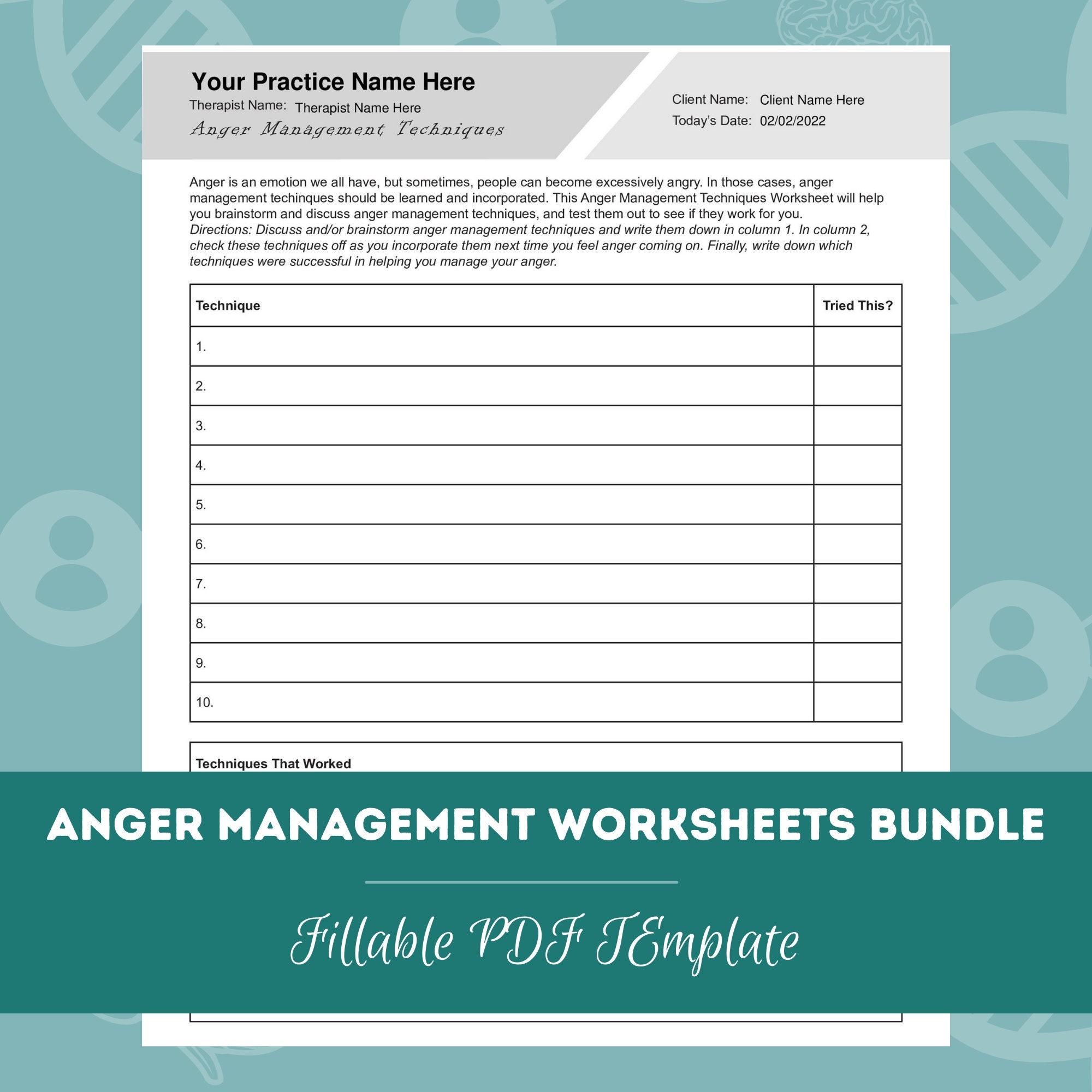 anger management worksheets bundle editable fillable etsy