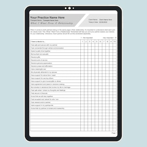 Relationship Needs and Wants Worksheet | Couples Therapy Resource ...