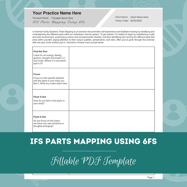 IFS Parts Mapping Using 6fs Worksheet | Editable / Fillable PDF ...