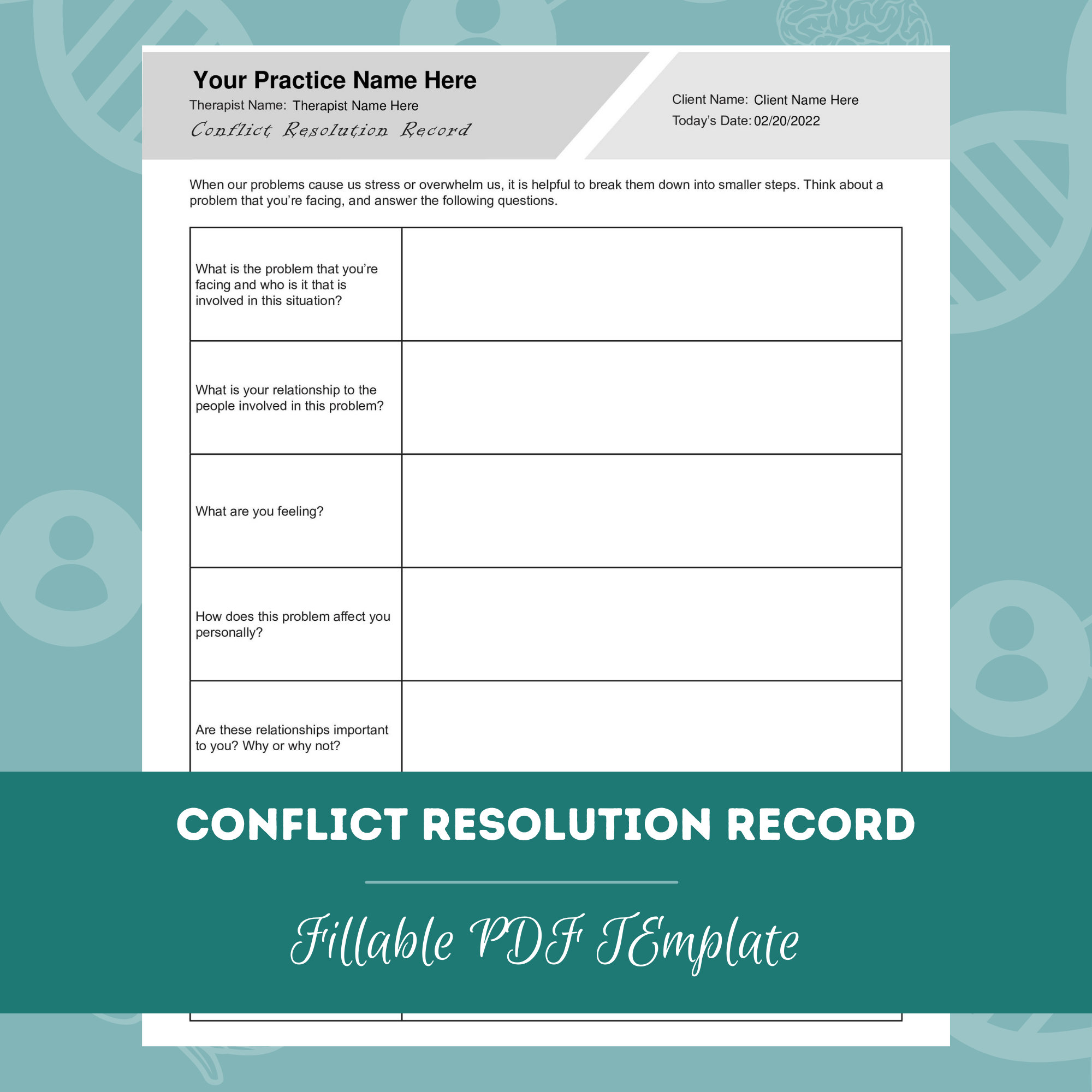 Conflict Resolution Worksheets Bundle Editable / Fillable / Etsy