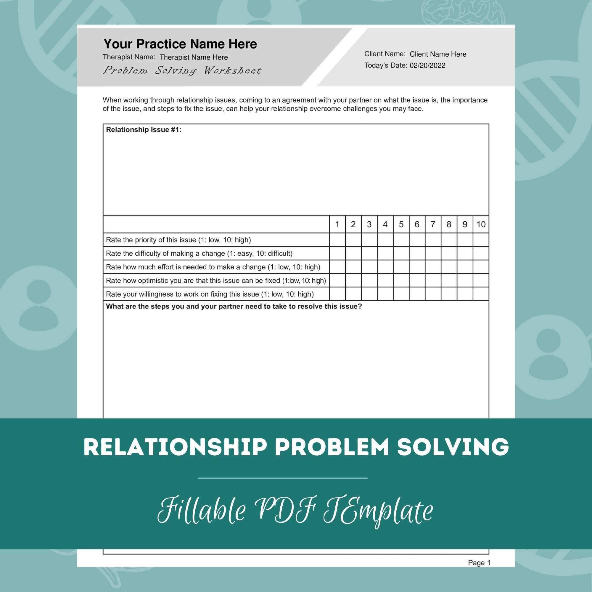 relationship-problem-solving-worksheet-editable-fillable-pdf-template-for-counselors-psychologists-therapists-etsy for Free Printable Problem Solving Worksheets For Adults Relationship Problem Solving Worksheet | Editable / Fillable PDF Template | for Counselors, Psychologists, Therapists - Etsy for Free Printable Problem Solving Worksheets For Adults
