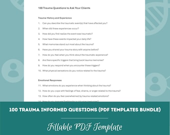 100 Trauma-bezogene Fragen an Kunden (PDF-Vorlagenpaket) | Journal Prompts, Seelsorgegedanken, Diskussionsfragen