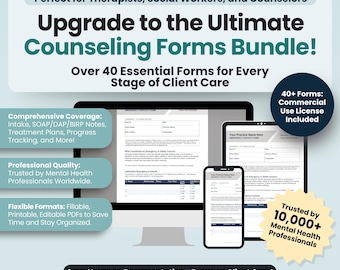 Counseling Practice Forms Starter Pack - Private Practice | 41 Counseling Forms in PDF & Word | Therapy Forms, Psych Forms, Therapist Forms
