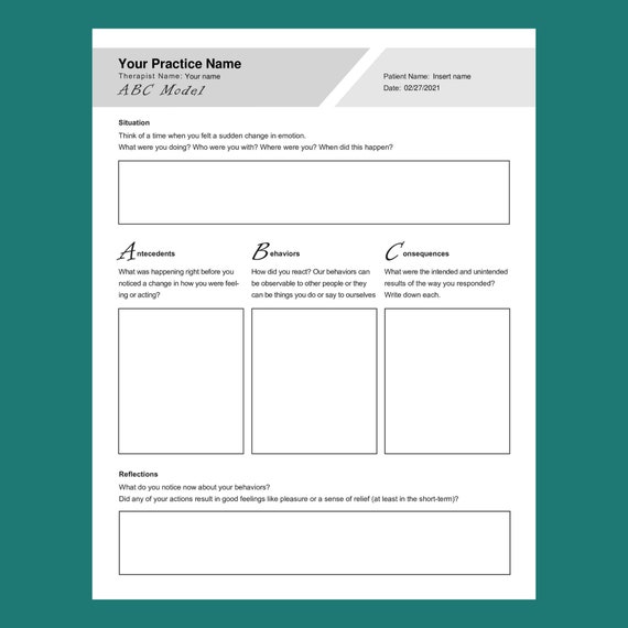 CBT ABC Model Psychology Editable PDF TherapyByPro Lupon gov ph