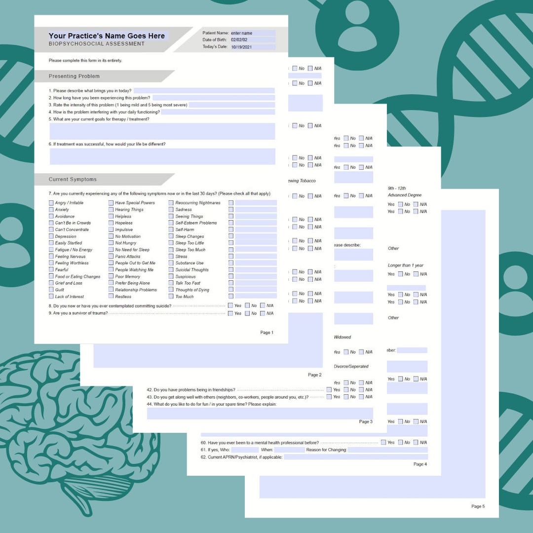 Biopsychosocial Assessment Template PDF for Counselors Etsy Australia Biopsychosocial Assessment Template PDF for Counselors Etsy Australia