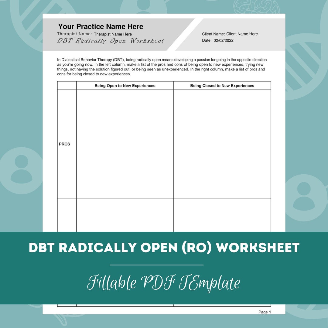 Normal Ros Template.pdf DBT Radically Open RO Worksheet Editable / Fillable PDF Template for ...