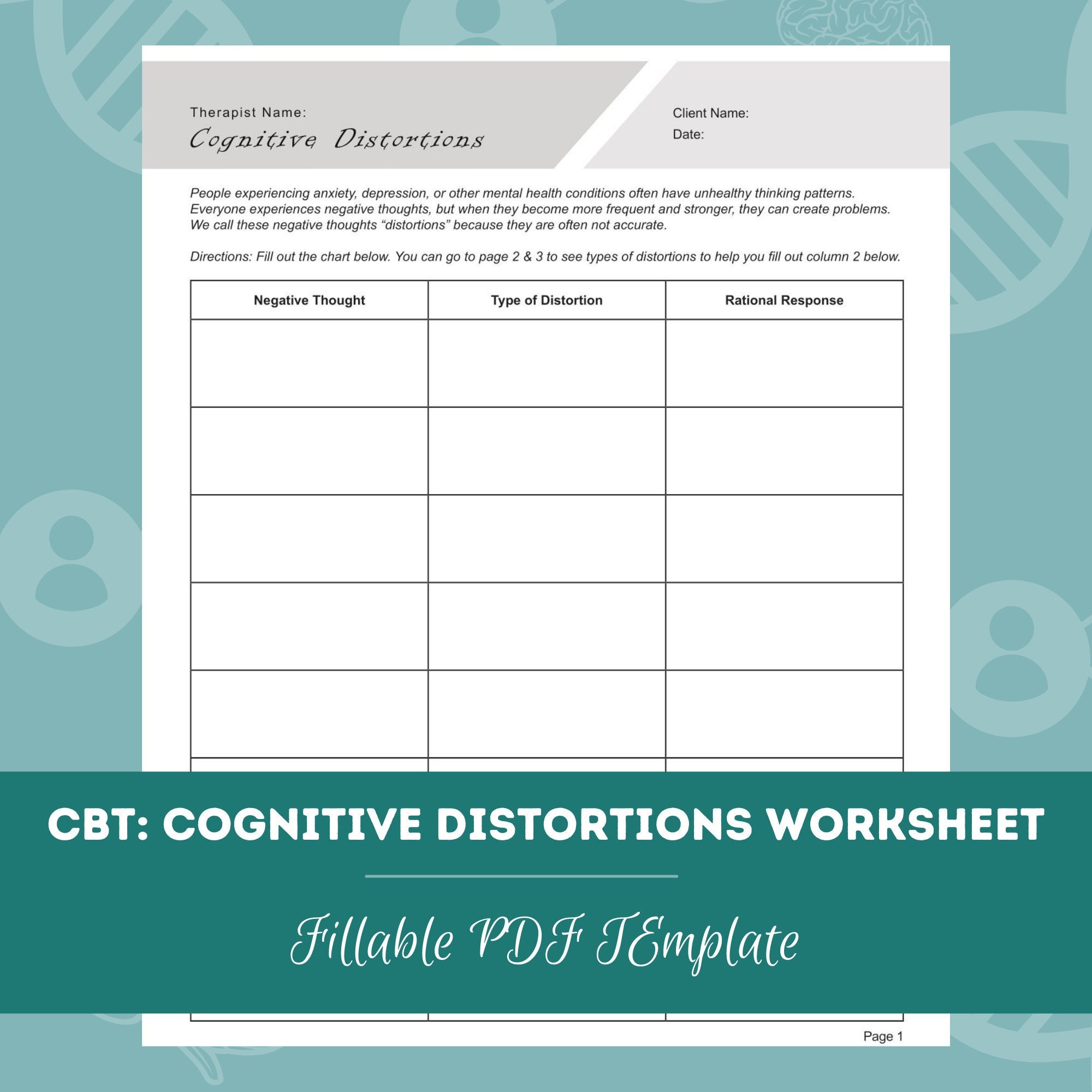 cbt-cognitive-distortions-worksheet-editable-fillable-pdf-etsy