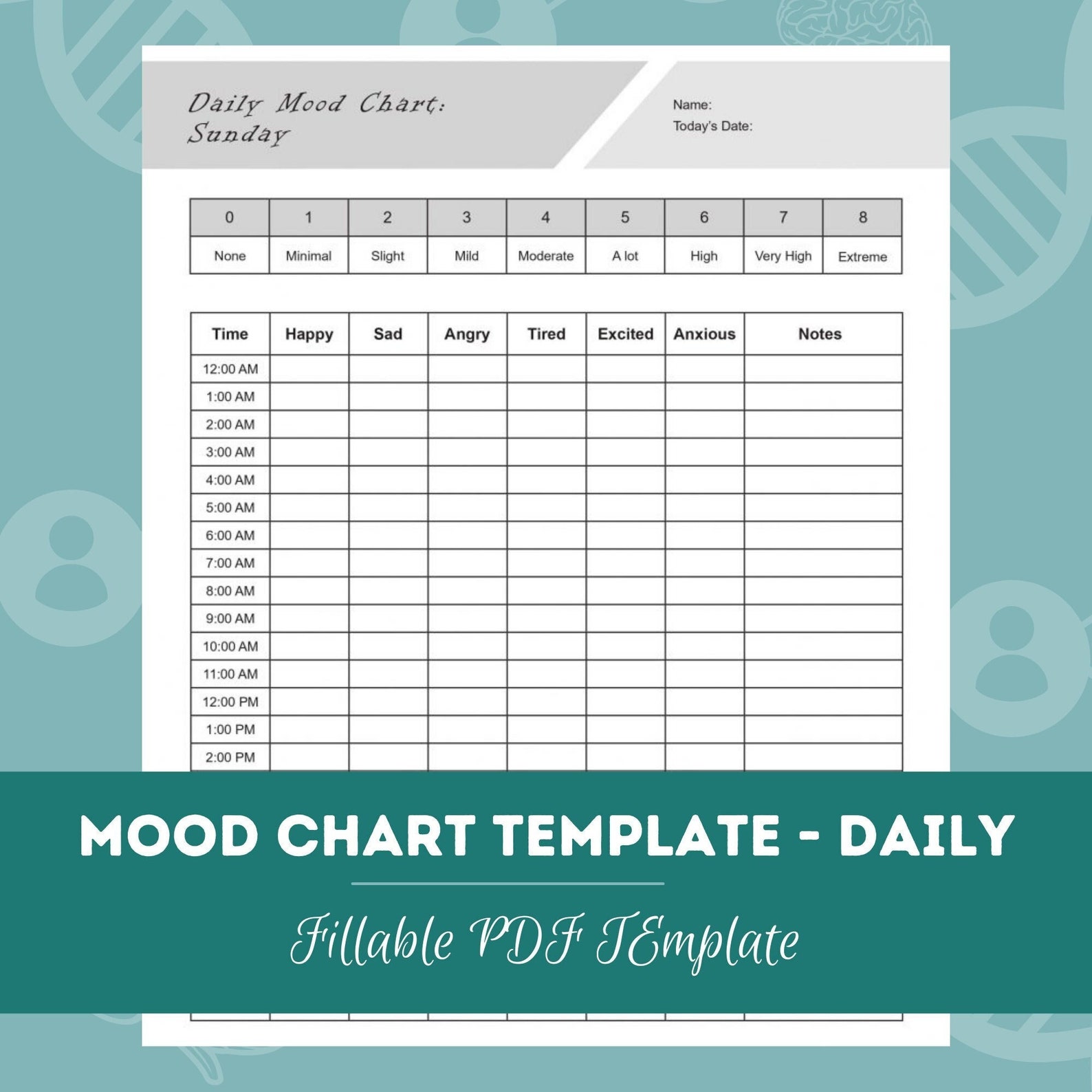 Mood Chart Tracker Template Daily & Weekly Tracker - Etsy