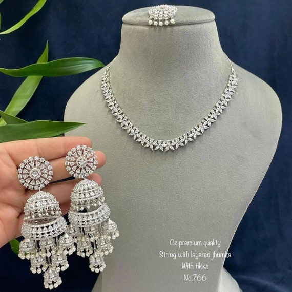 AD Necklace American Diamond Jewelry 