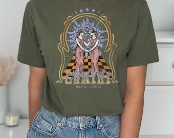 Shirt met sterrenbeeld Tweelingen, T-shirt met hemelse astrologie