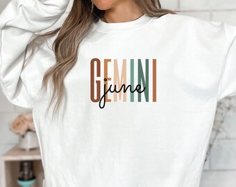 Gemini Zodiac Shirt Women, Custom Birth Month Trendy Astrology Oversized Shirt,  Zodiac Birthday Gift for Her best Friend, Gemini Gifts
