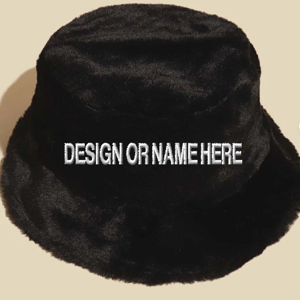 Personalized Faux fur bucket hat