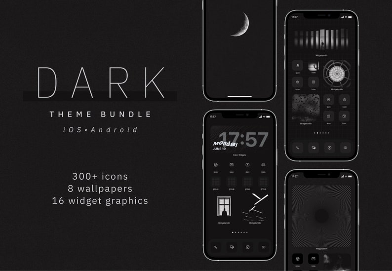 Dark Aesthetic Theme for Ios + Android - Etsy