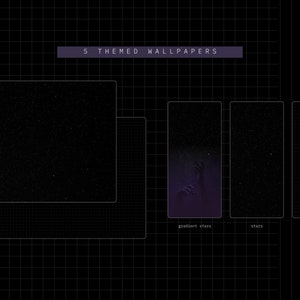 K&ouml;nnte beinhalten: F&uuml;nf thematische Handy-Hintergr&uuml;nde mit einem sternenklaren Nachthimmel. Der erste Hintergrund ist ein Gittermuster, der zweite ist ein Sternenverlauf, der dritte ist ein einfarbiger schwarzer Hintergrund mit Sternen, der vierte ist ein einfarbiger schwarzer Hintergrund mit Sternen und der f&uuml;nfte ist ein Gittermuster.