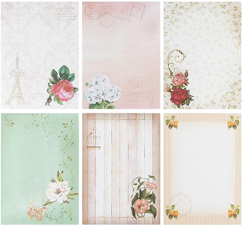 Floral Vintage Stationery Letter Paper and Envelopes Set 60 Etsy