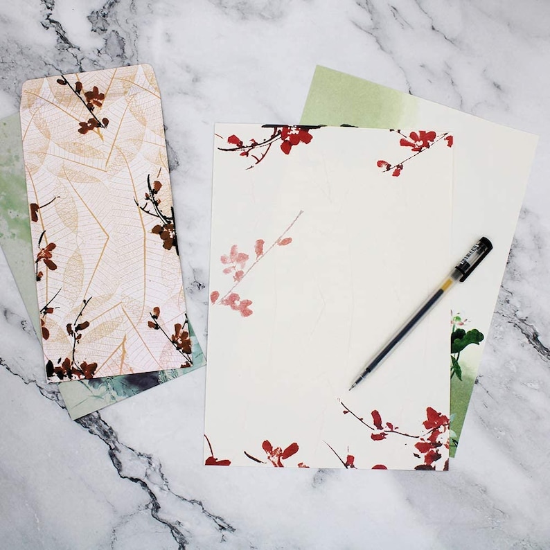 60PCS Stationary Paper and Envelopes Set Etsy