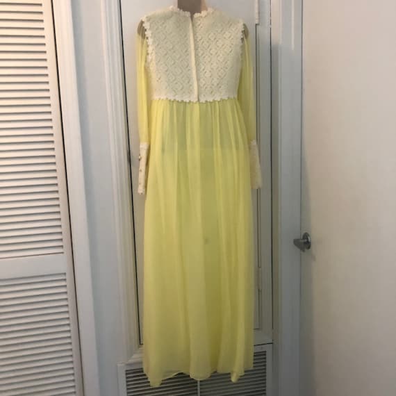 Vintage Lemon Yellow Maxi Dress - image 2