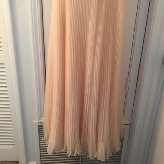 Vintage Miss Elliette Pleated Peach Maxi Dress - image 6