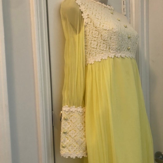 Vintage Lemon Yellow Maxi Dress - image 5