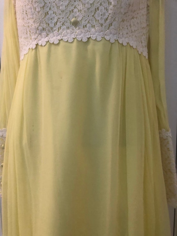 Vintage Lemon Yellow Maxi Dress - image 4