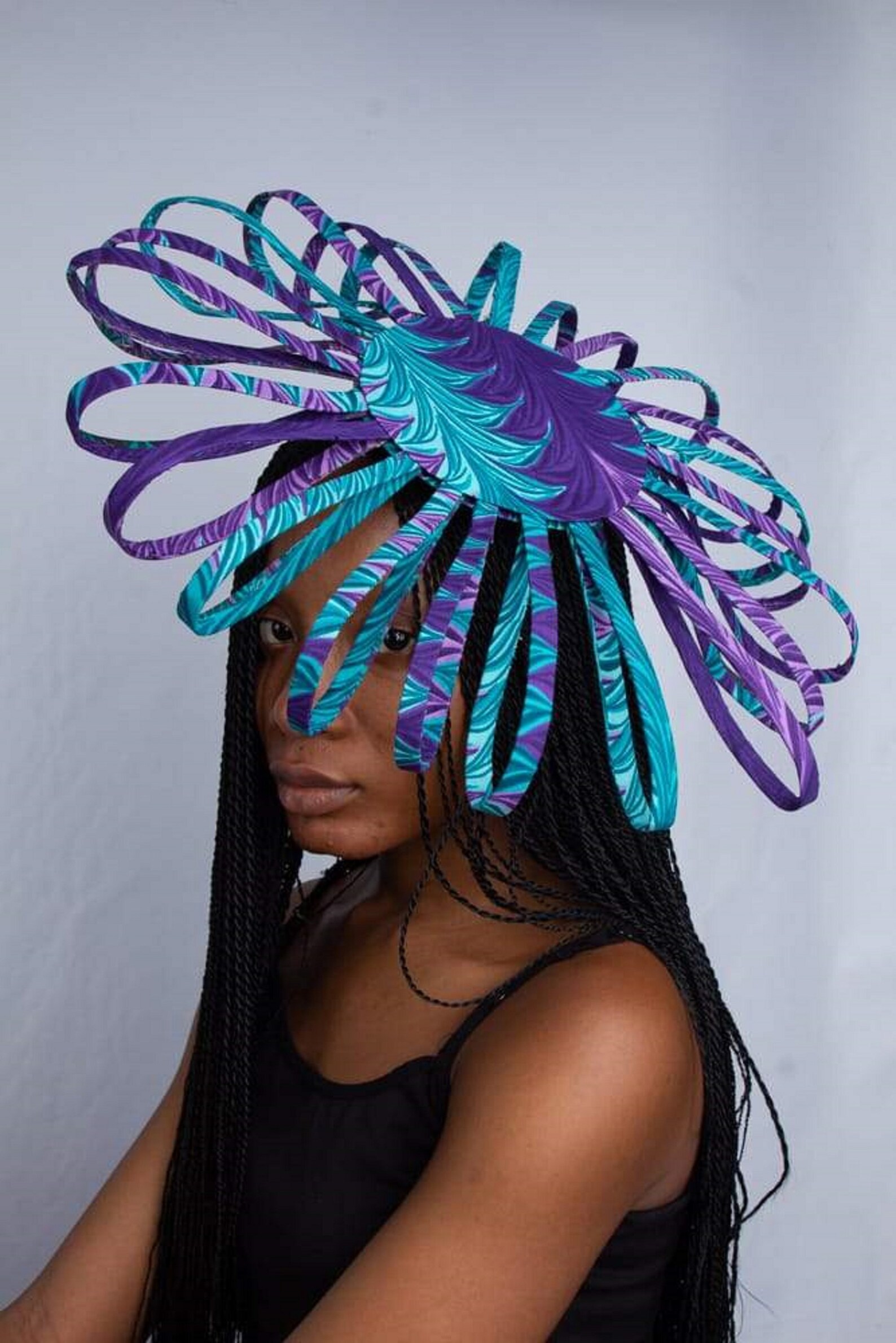 The ESINAM Ankara Fascinator Headband Flower Design Etsy
