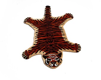 Hand-Tufted Wool Tiger Rug: Kids Play Mat, 3x5 Feet
