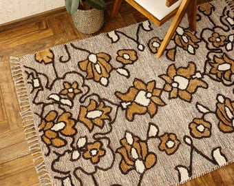 4x6 ft abstract kunst handgemaakt getuft hennep vloerkleed hennep jute loper handgeweven vloerkleed entree vloerkleed voor woonkamer yogamat
