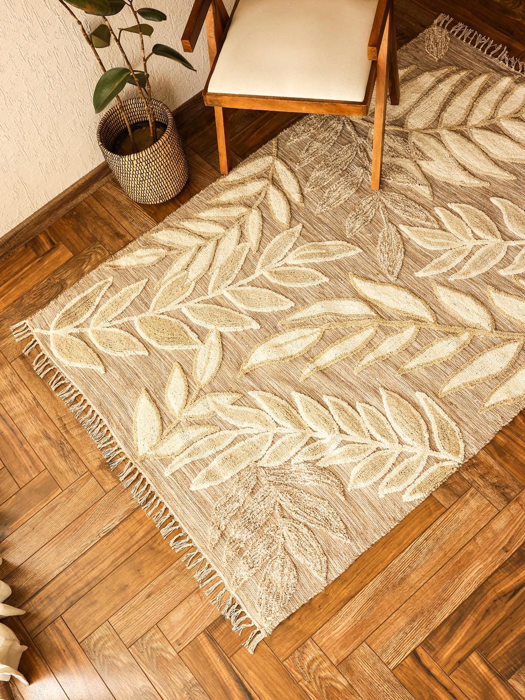 Handmade Rug Floor Decor Rug Bohemian Wool Rug Yoga Rug Modern Jute Rugs Home Decorative Rug Moroccan Floor Rug 6x12 Feet Area Rug