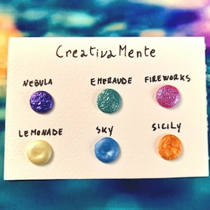 Colorshift and metallic watercolor dot cards