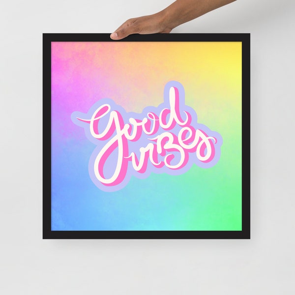 Poster con cornice Good Vibes