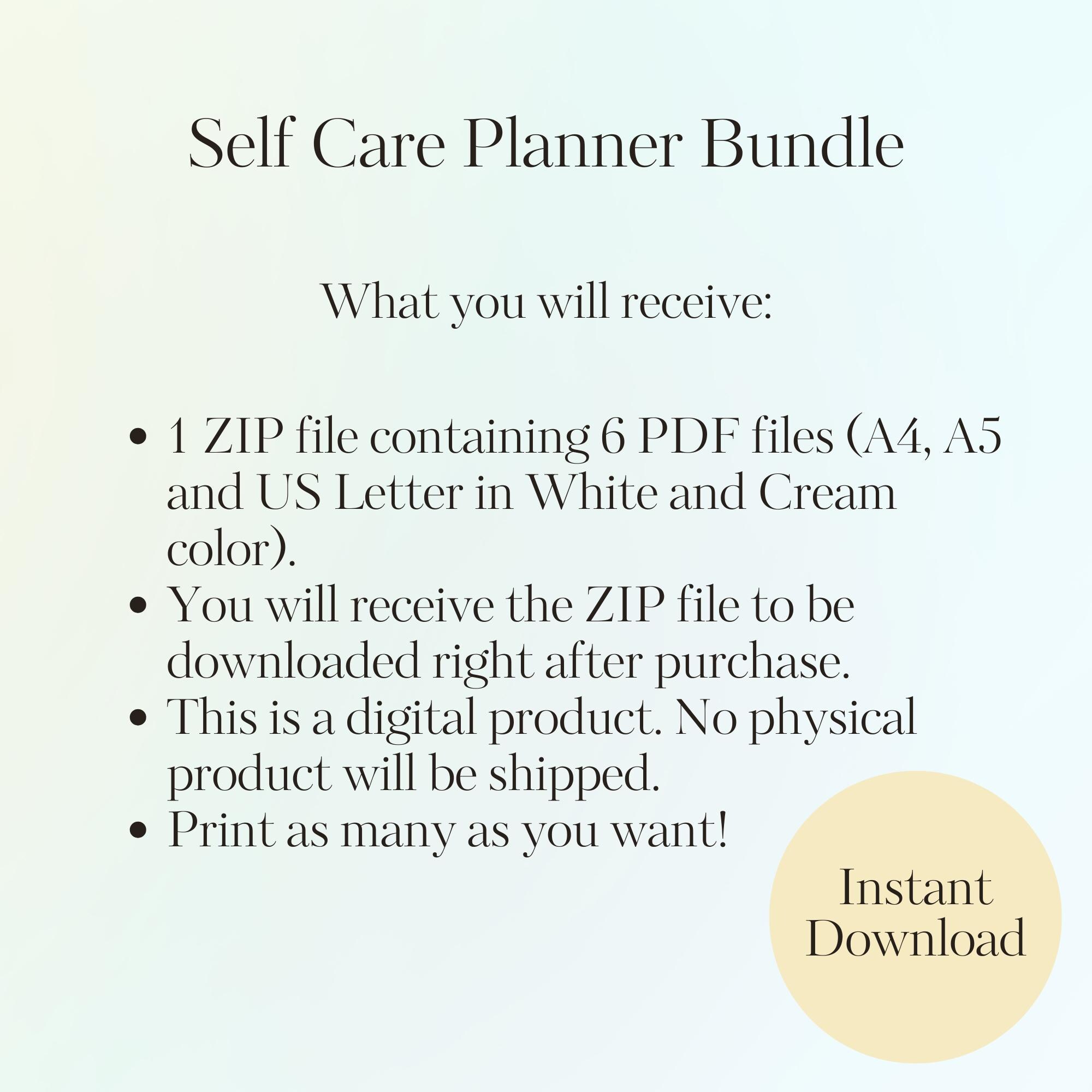 Self Care Planner Bundle - Printable & Fillable PDF | Mental Health and ...