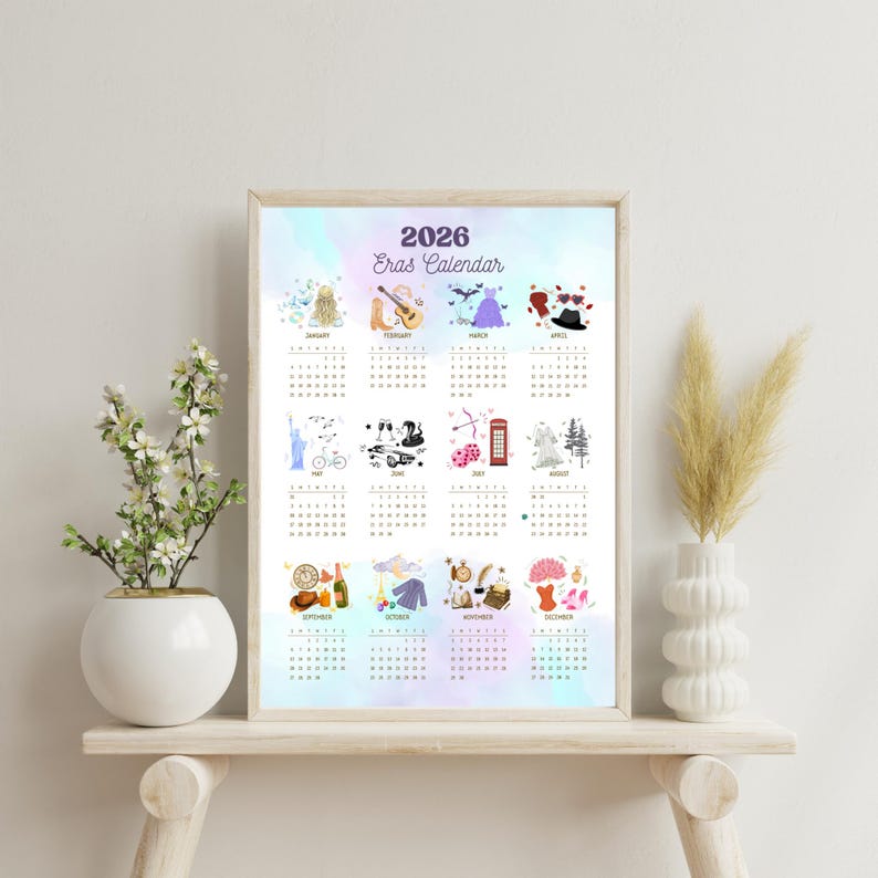 Calendrier Mural Pub Vintage 2026 - Mensuel Janvier-Décembre