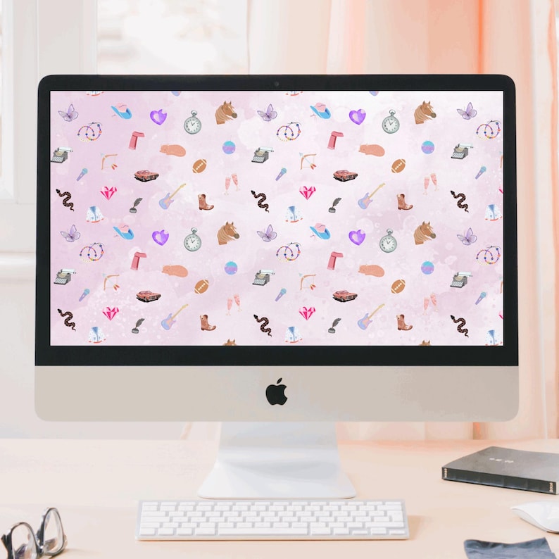 Patterned Computer Desktops Eras Collage Wallpaper | Music-inspired Desktop Background | Pop ...