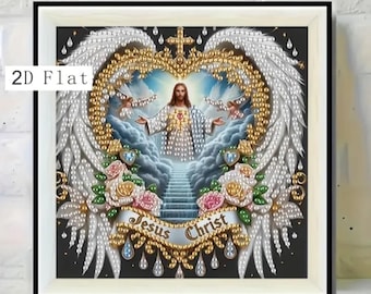 Jesus Angel Diamond art Painting Kit Set Canvas 7.87 X 7.87 DIY Painting Rhinestones & Tools Crafts Gifts kits Christ Angels Religious