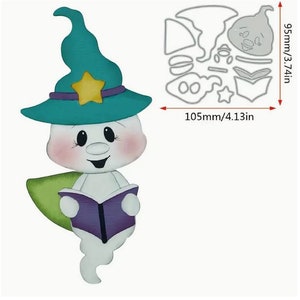 Halloween Ghost with book Metal Cutting die, Halloween Dies, Ghost Dies, Metal Cutting dies, Ghosts, Cutting dies, witches dies, Craft dies