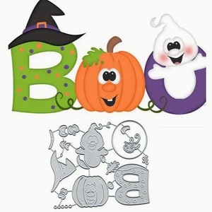 Halloween Boo Ghost title Metal Cutting die , Halloween Dies, Ghosts dies, Halloween Cutting dies, Metal cutting dies, Cutting dies, Boo die